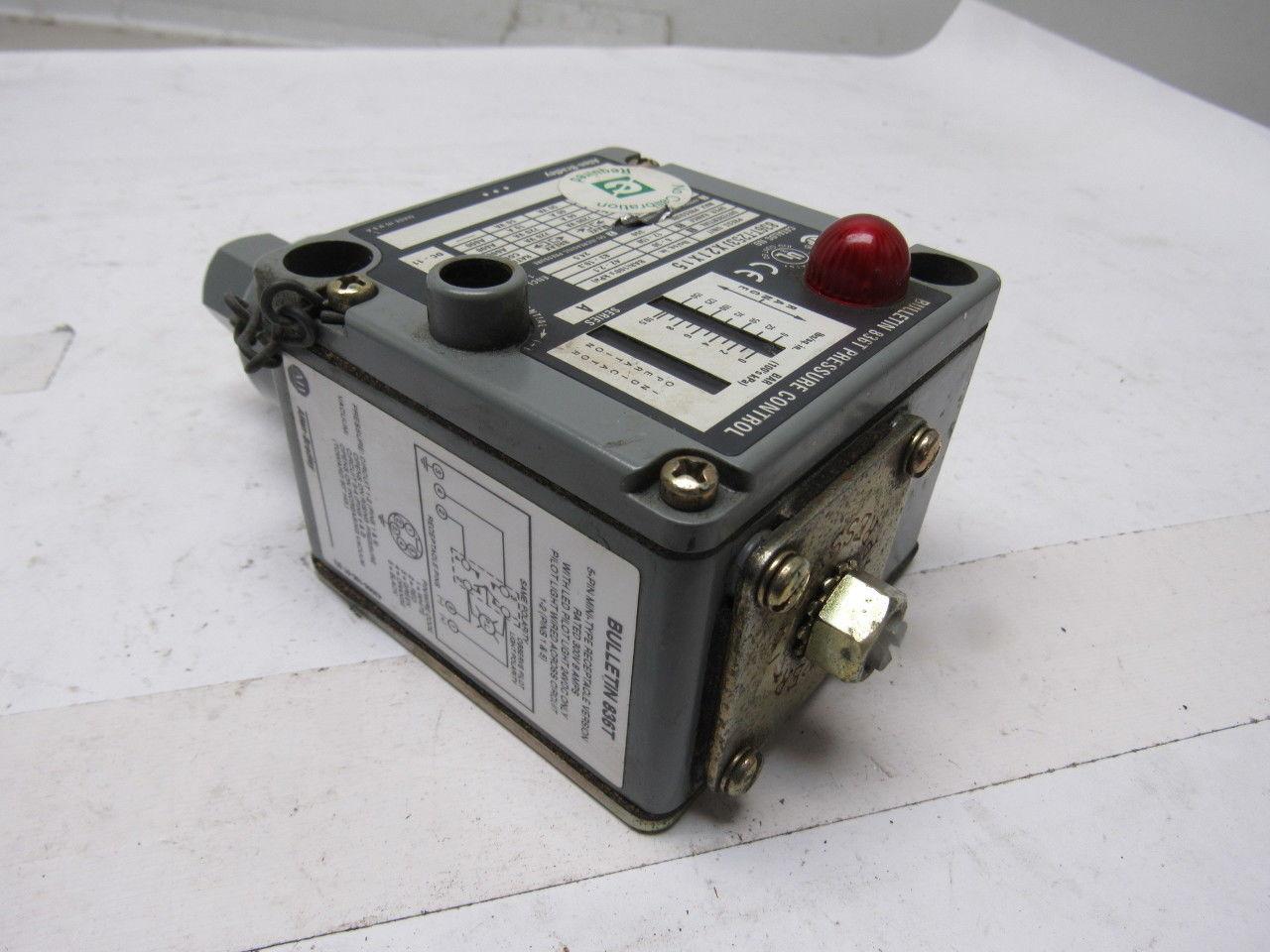 Allen Bradley 836T-T253JX21X15 Ser A 6-30PSI Pressure Control Switch 600VAC Max