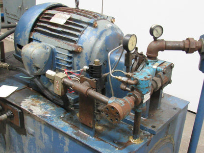 75 GAL Hydraulic Power Unit 15HP 460V W/Accumulator VICKERS Pump & Valves