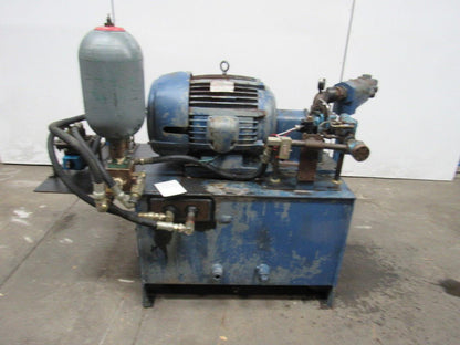 75 GAL Hydraulic Power Unit 15HP 460V W/Accumulator VICKERS Pump & Valves