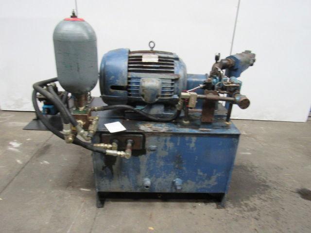 75 GAL Hydraulic Power Unit 15HP 460V W/Accumulator VICKERS Pump & Valves