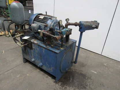 75 GAL Hydraulic Power Unit 15HP 460V W/Accumulator VICKERS Pump & Valves