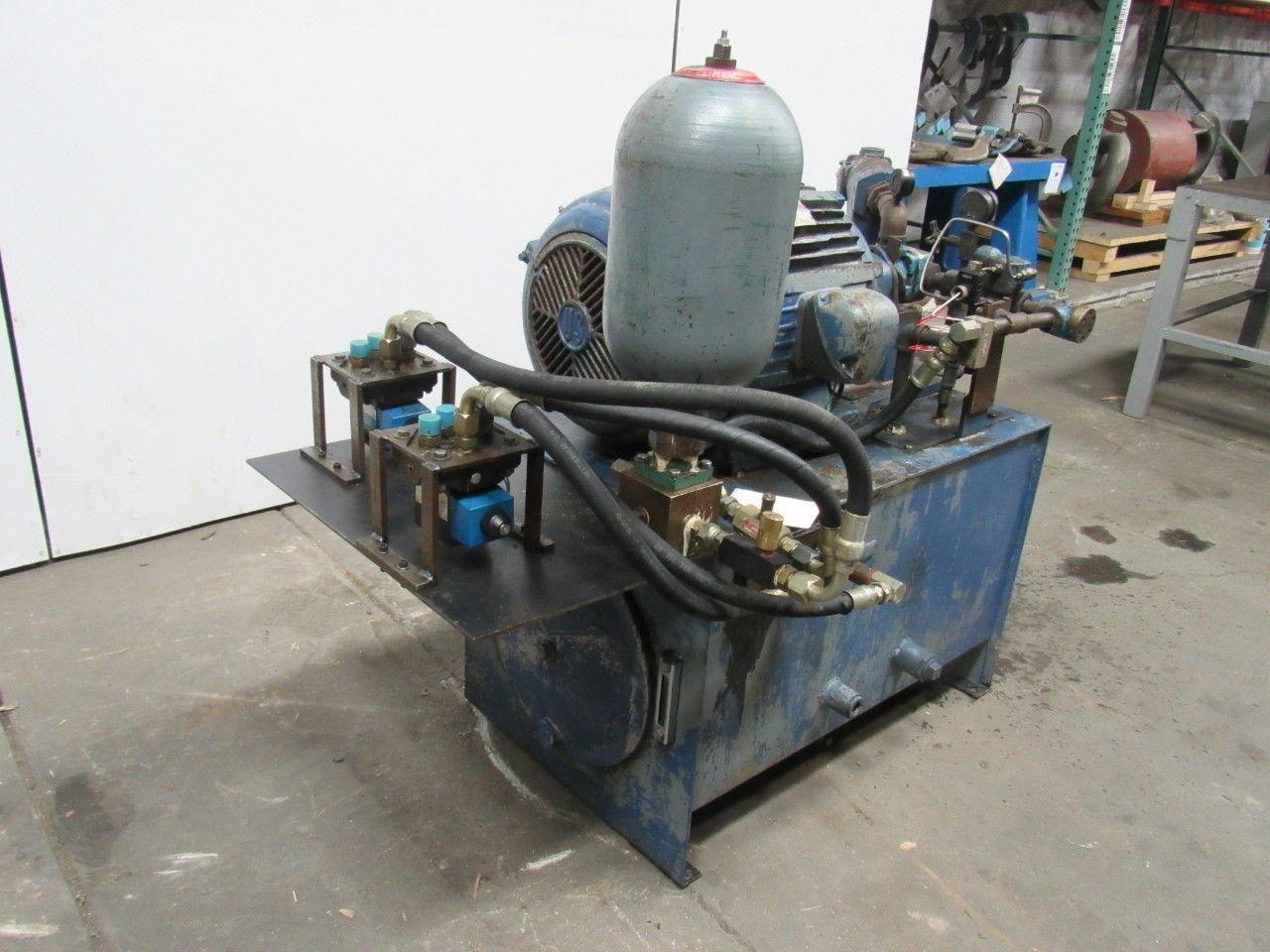 75 GAL Hydraulic Power Unit 15HP 460V W/Accumulator VICKERS Pump & Valves