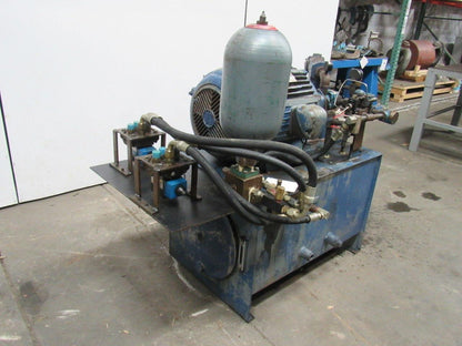 75 GAL Hydraulic Power Unit 15HP 460V W/Accumulator VICKERS Pump & Valves