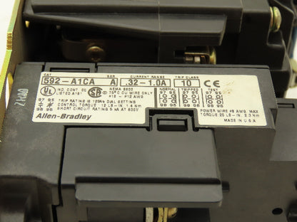 Allen Bradley 592-A1CA | 509-BOD-A1C NEMA 1 600v Contactor 110v Coil 12-38A 10Hp