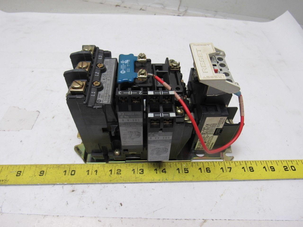 Allen Bradley 592-A1GA | 509-BOD-A1G NEMA 1 600v Contactor 110v Coil 5.7-18A