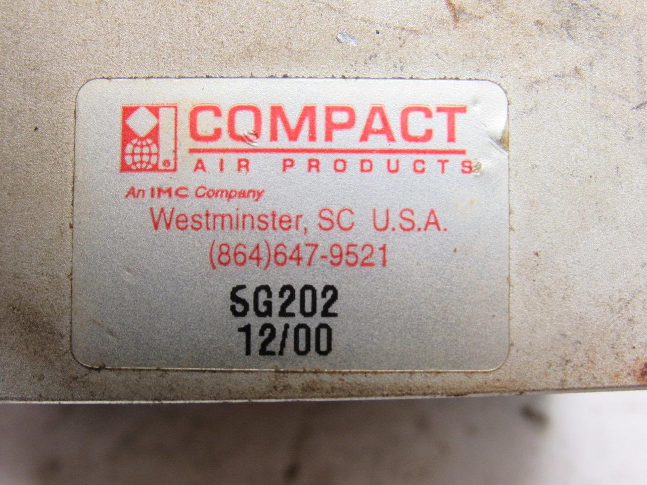 Compact Air Products SG202 Square Base Angular Pneumatic Gripper Grabber 2" Open