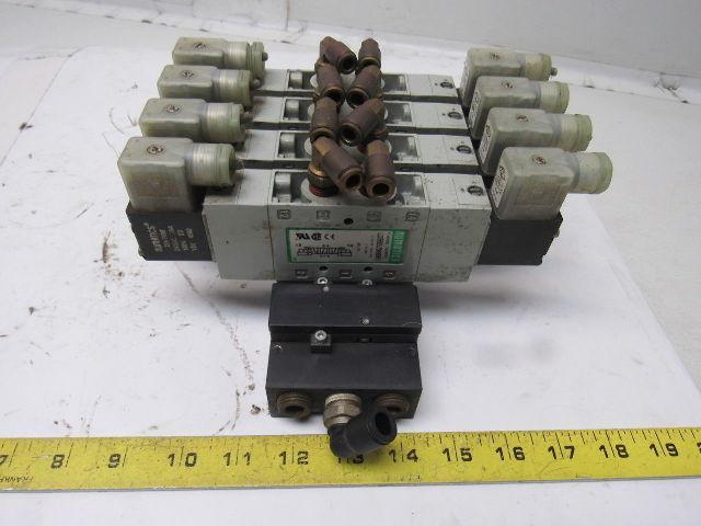 Numatics L22BB552B000061 5/3 Double Solenoid Operated 4 Valve Bank 24VDC Coils