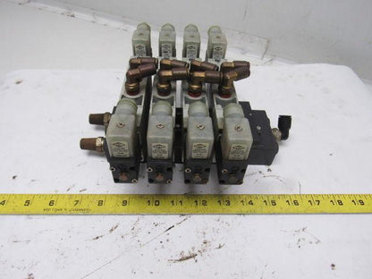 Numatics L22BB552B000061 5/3 Double Solenoid Operated 4 Valve Bank 24VDC Coils