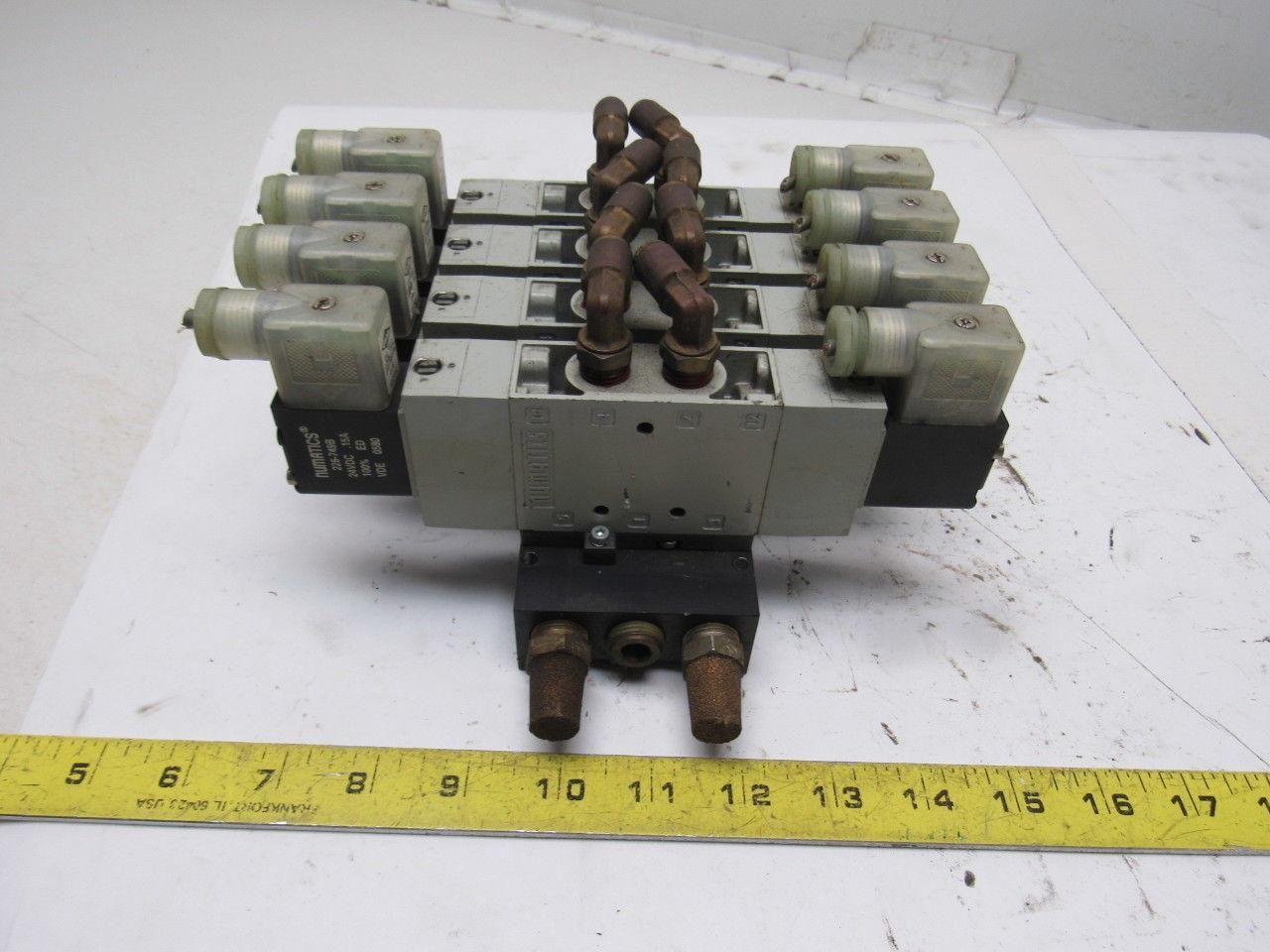 Numatics L22BB552B000061 5/3 Double Solenoid Operated 4 Valve Bank 24VDC Coils