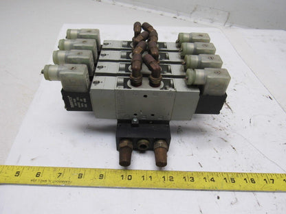 Numatics L22BB552B000061 5/3 Double Solenoid Operated 4 Valve Bank 24VDC Coils
