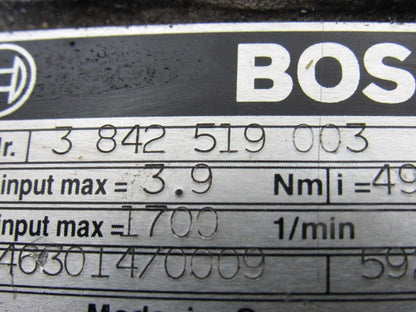 Bosch 3842519003 Electric Gearmotor 3PH 230-400/460V 49.23:1 Ratio