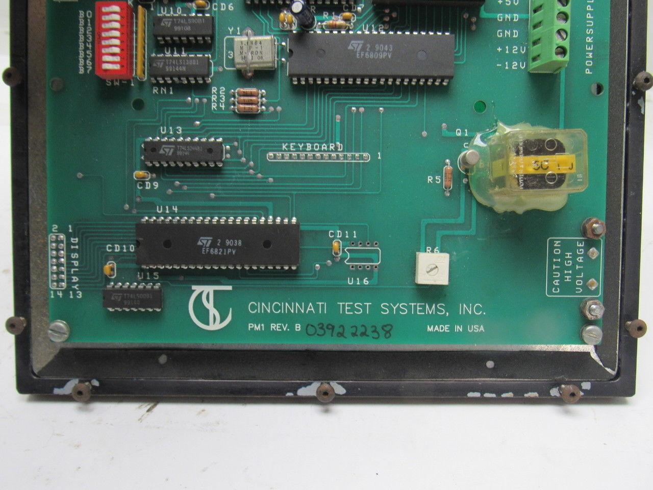 Cincinnati Test 03922238 PM1 Rev B Touch Display HMI Panel