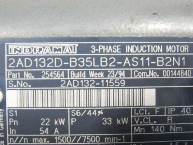 Indramat 2AD132D-B35LB2-AS11-B2N1 Servo Motor Cincinnati Cinturn CNC Lathe