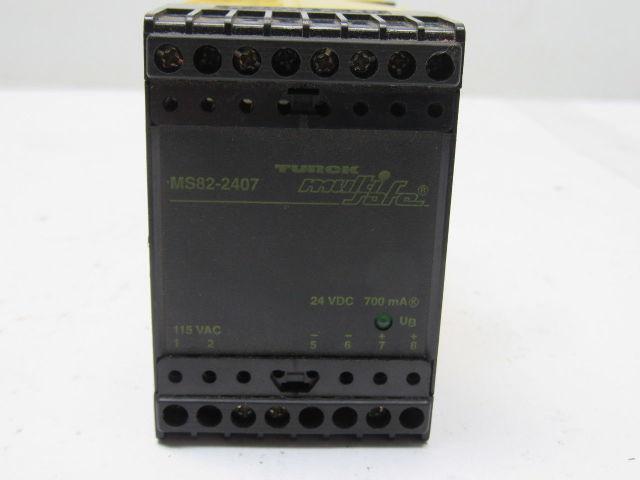Turck MS82-2407 Multi-Safe 115VAC Supply 97-127VAC 24VDC Output Power Supply