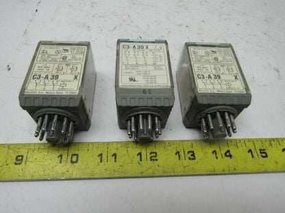 Releco C3-A39X 10A 300V MAX 10Pin Plug Relay Lot Of 3