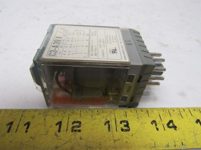 Releco C3-A39X 10A 300V MAX 10Pin Plug Relay Lot Of 3