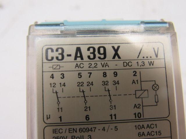Releco C3-A39X 10A 300V MAX 10Pin Plug Relay Lot Of 3