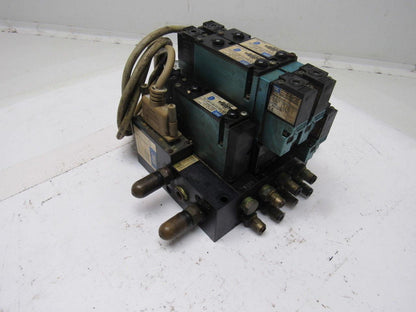 MAC 92B-BAB-000-DM-DJAP-1DG 5/2 Double Op Solenoid 4 Valve Bank Manifold 110V