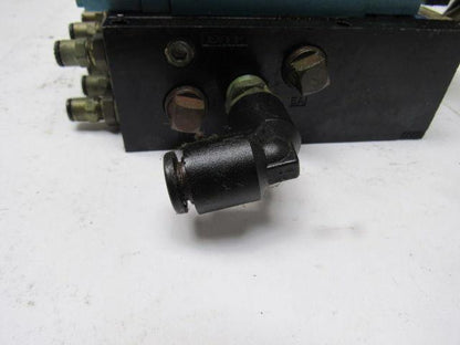 MAC 92B-BAB-000-DM-DJAP-1DG 5/2 Double Op Solenoid 4 Valve Bank Manifold 110V