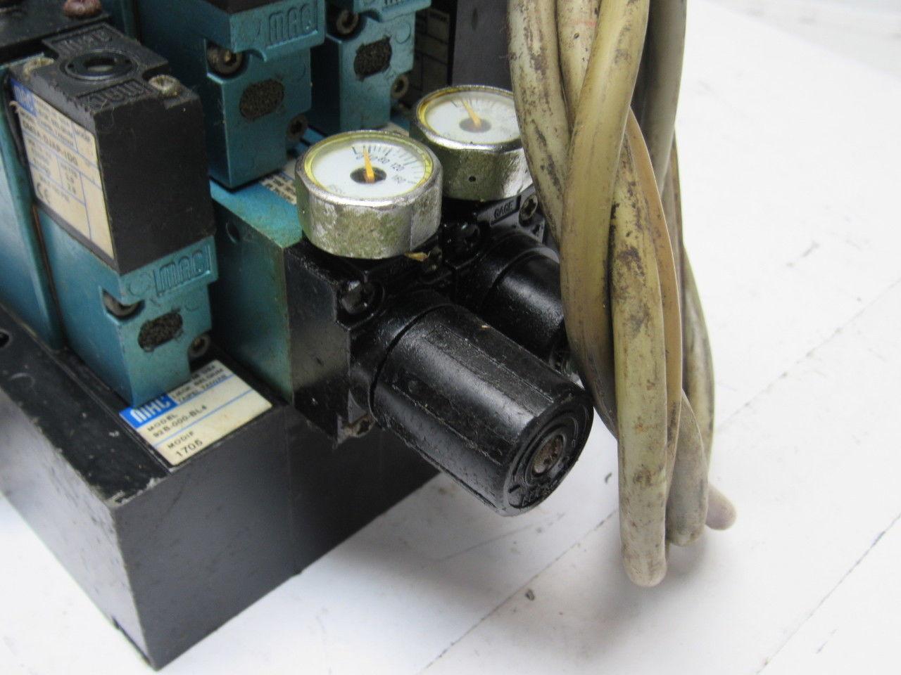 MAC 92B-BAB-000-DM-DJAP-1DG 5/2 Double Op Solenoid 4 Valve Bank Manifold 110V