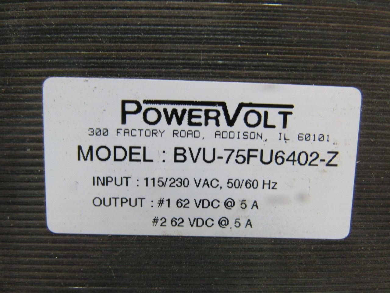 Powervolt BVU-75FU6402-Z Stepper Motor DC Power Supply Transformer 120VAC
