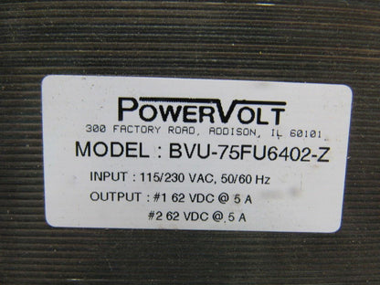Powervolt BVU-75FU6402-Z Stepper Motor DC Power Supply Transformer 120VAC