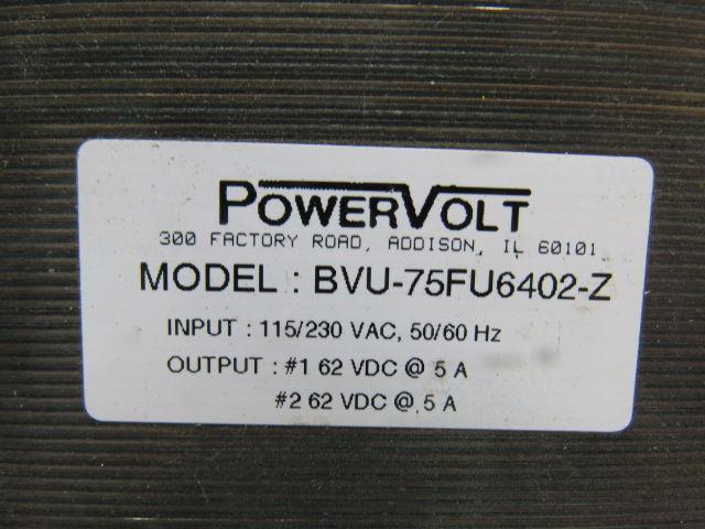 Powervolt BVU-75FU6402-Z Stepper Motor DC Power Supply Transformer 120VAC