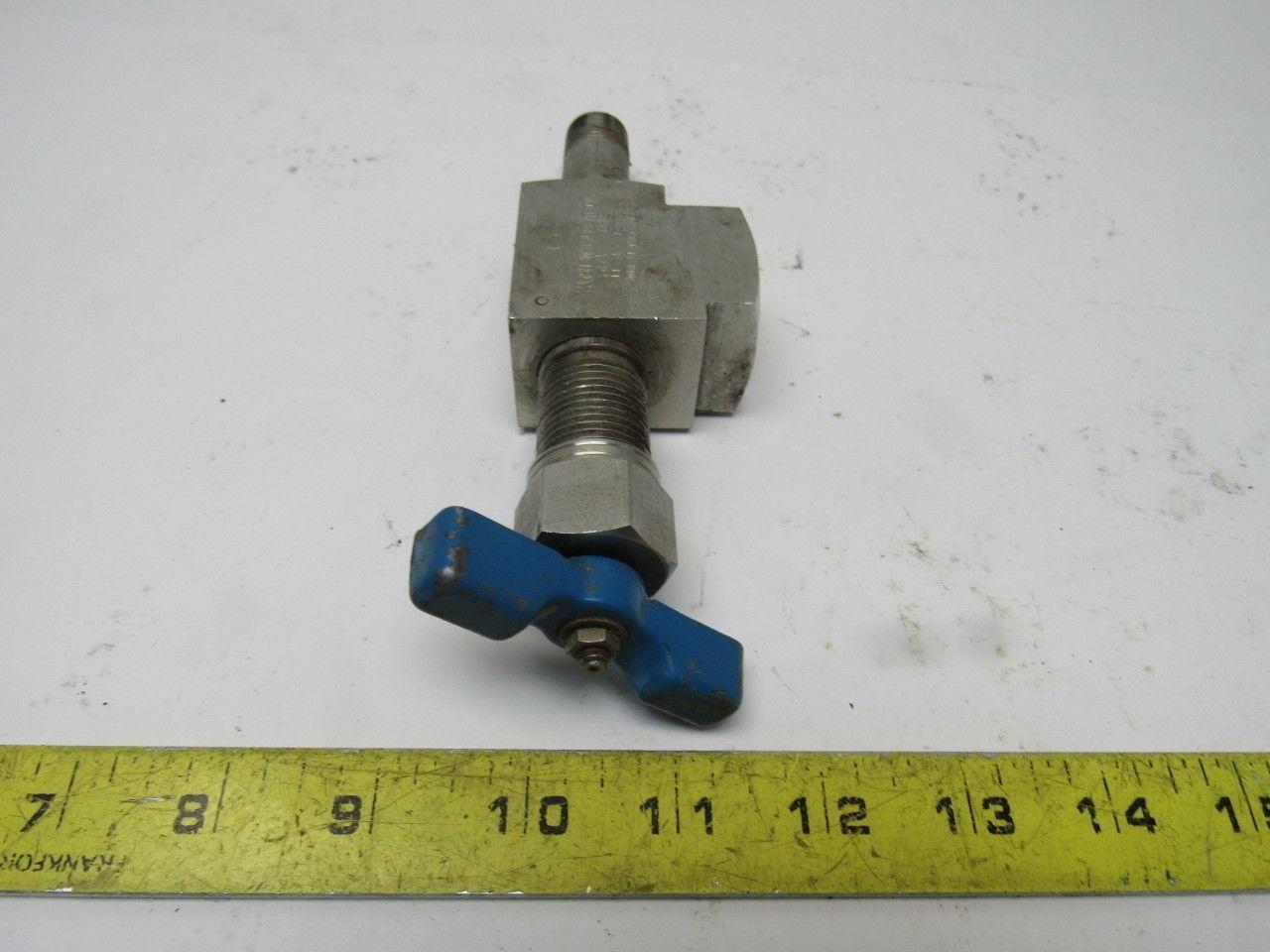 Marsh N1353 Marsh 316SST Metal-to-Metal Seat Needle Valve 3/8" NPT