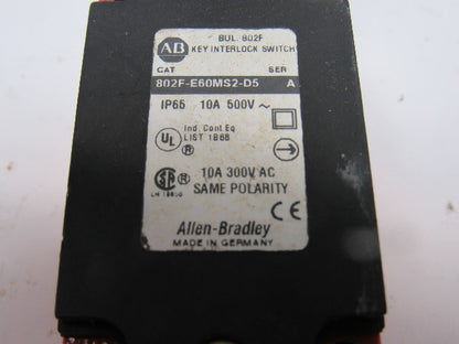 A-B Allen Bradley 802F-E60MS2-D5 Mechanical Keyed Safety Interlock Switch