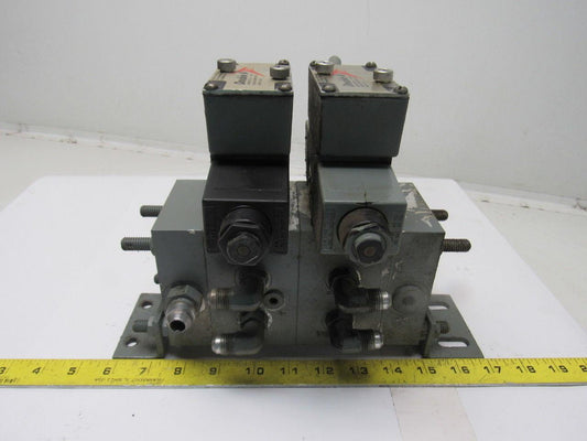 Double A QG-005-C-165B1-TSP 2 Pos Spring Offset Solenoid Valves Manifold 110V