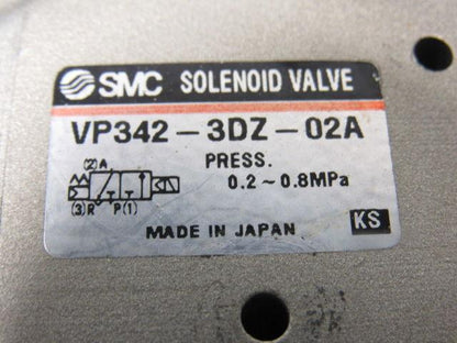 SMC VP342-3DZ-02A 3 Port Poppet Type Pneumatic Solenoid Operated Control Valve