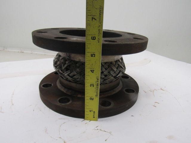 Stainless Steel Flanged Braided Flexible Pipe Connector 5-3/4" ID X 5-5/8" long