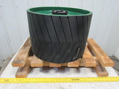 Conveyor Crowned Pulley Drum Roller 20-3/4"Dx14" W/Rubber Herringbone Lagging