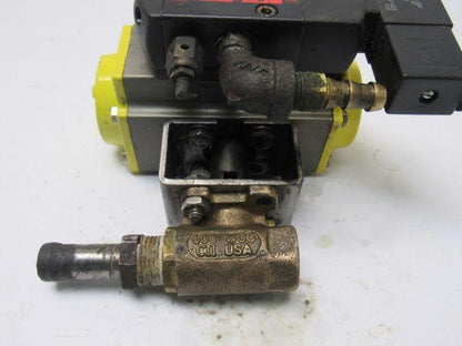 Apollo AS052 Pneumatic Actuator 1/2" Brass Ball Valve 120PSI
