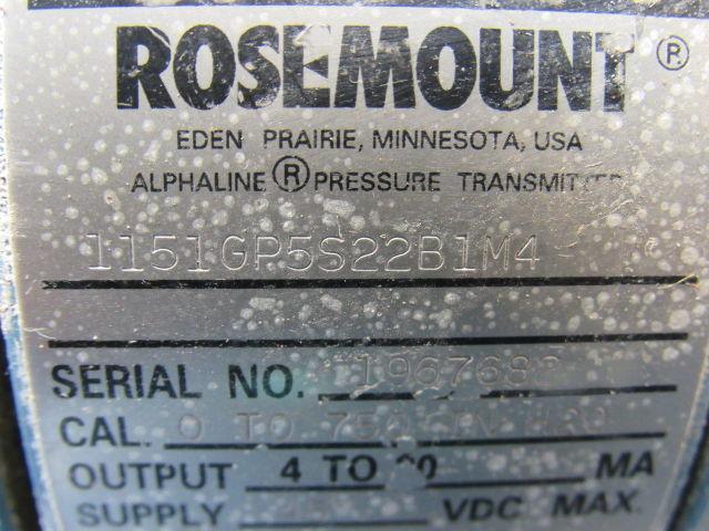 Rosemont 1151GP5S22B1M4 Pressure Transmitter 0-750 IN H20