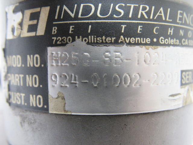 BEI H25G-SB-1024-ABZC-8830-LED-SM18 Rotary Optical Encoder 3/8" Shaft 5VDC