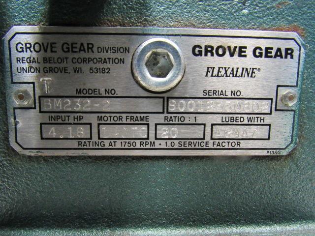 Grove Gear BM232-2 Right Angle Gear Reducer 20:1 Ratio