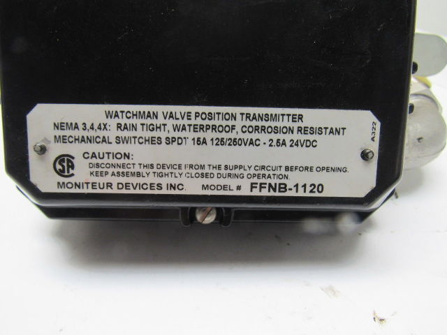 Moniteur Devices FFNB-1120 Watchman Pneumatic Valve Position Transmitter 1/2"NPT