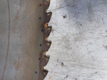 100T Carbide Circular Saw Blade 1-1/2" Arbor 5" Hole Spacing Sharpened To 27.5"