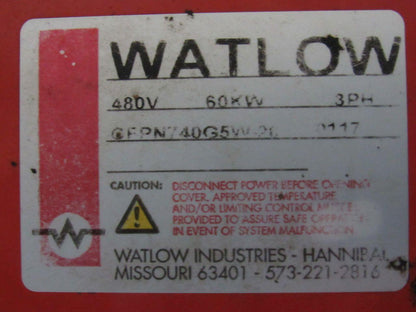 Watlow CFPN740G5 W-20 60KW Tubular Immersion Heater Assembly 2-1/2"NPT 480V 3 Ph