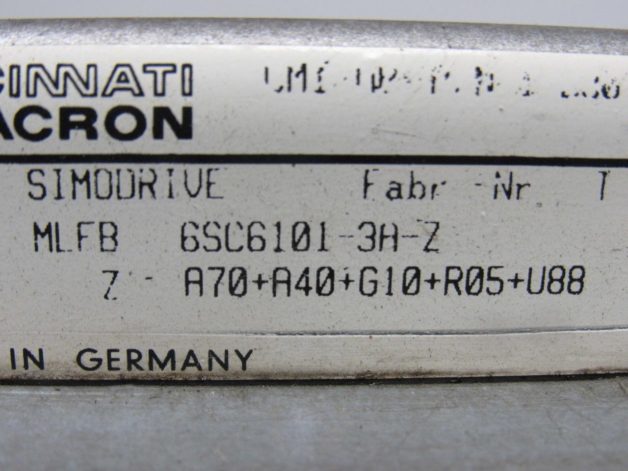 Siemens 6SC6101-3A-Z Power Empty Rack Cincinnati Milacron