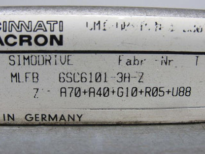Siemens 6SC6101-3A-Z Power Empty Rack Cincinnati Milacron