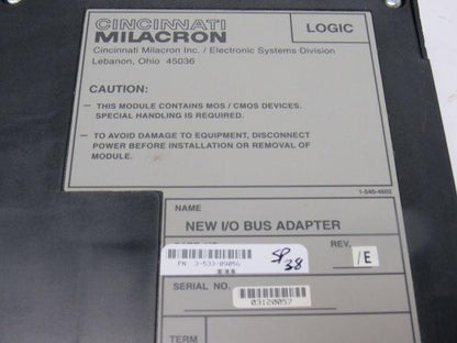 Cincinnati Milacron 3-533-0905G Rev. E New I/O Bus Adapter