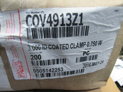 Lavanture Products COV4913Z1 Clamp 3"OD X 3/4"W Vinyl Coated Metal  Lot of 190