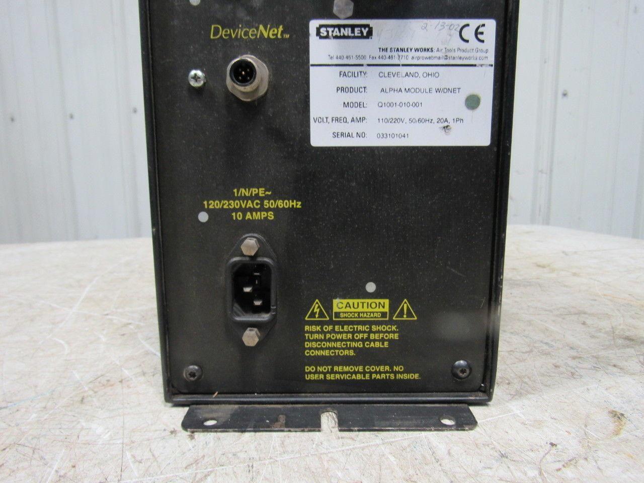 Stanley Works Q1001-010-001 115/230V Alpha Module W/Dnet Nutrunner Controller