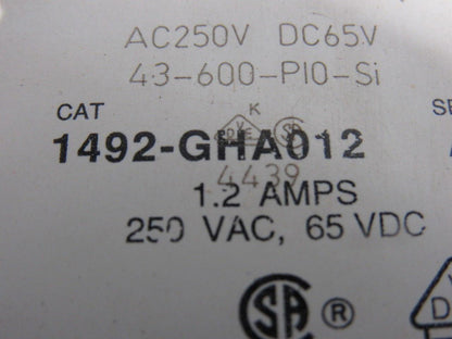 Allen Bradley 1492-GHA012 Ser. A Miniature Circuit Breaker 250V 1.2A