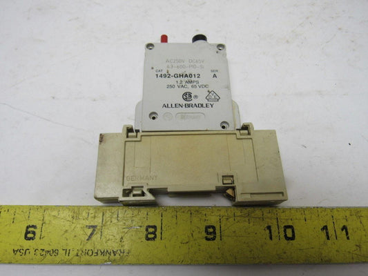 Allen Bradley 1492-GHA012 Miniature Circuit Breaker 250V W/Auxiliary Contact