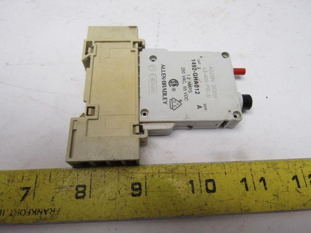 Allen Bradley 1492-GHA012 Miniature Circuit Breaker 250V W/Auxiliary Contact