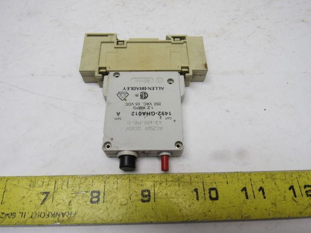 Allen Bradley 1492-GHA012 Miniature Circuit Breaker 250V W/Auxiliary Contact