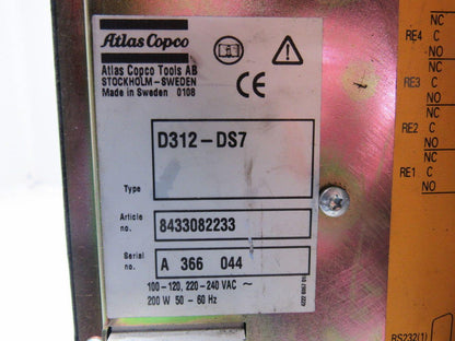 Atlas Copco D132-DS7 8433082233 Tensor DS7 Control Drive Nutrunner